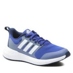 Sneakersy adidas. Niebieskie półbuty chłopięce Adidas, bez wzorów, sportowe, bez zapięcia. Za 189.99 zł.