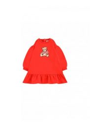 Sukienka dziewczęce Moschino czerwony. Czerwone sukienki dla dziewczynek MOSCHINO, bez wzorów, z materiału, sportowe, bez ramiączek. Za 597.70 zł.