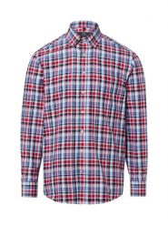 Nils Sundström Męska koszula casual Mężczyźni Regular Fit Bawełna czerwony|niebieski, S. Czerwone koszule męskie Nils Sundström, m, bez wzorów, z bawełny, casualowe, bez kołnierzyka, bez ramiączek. Za 199.95 zł.