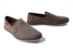 RIEKER B5265-65 beige, pólbuty męskie. Brązowe półbuty na co dzień męskie Rieker, na lato, bez zapięcia. Za 271.92 zł.