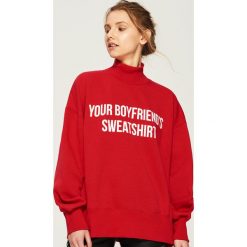 Bluza oversize z nadrukiem - Czerwony. Bluzy damskie marki Sinsay. W wyprzedaży za 39.99 zł.