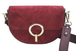 Modna torebka wizytowa skórzana - Bordowa. Czerwone torebki do ręki damskie Barberinis, bez wzorów, ze skóry, eleganckie, zamszowe, bez dodatków. Za 217.99 zł.