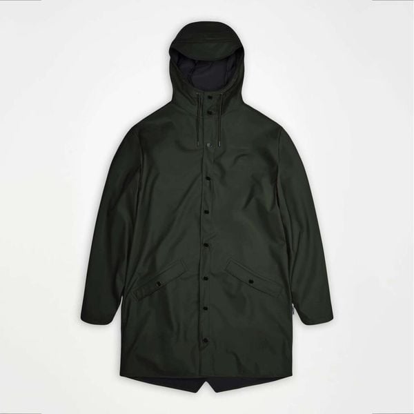 Kurtka RAINS LONG JACKET W3 Szary. Szare kurtki damskie Rains, s, bez wzorów, z syntetyku, bez kaptura. Za 233.99 zł.