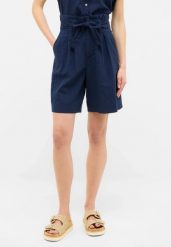 Damskie Szorty Materiałowe Mustang Style Darrah Navy Blazer 1016586 5324. Niebieskie szorty damskie Mustang, bez wzorów, z materiału. Za 189.99 zł.