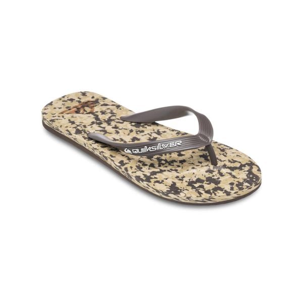 Klapki japonki dla Mężczyzn MOLOKAI RECYCLED. Brązowe buty sportowe męskie Quiksilver, z gumy, bez zapięcia. Za 94.99 zł.