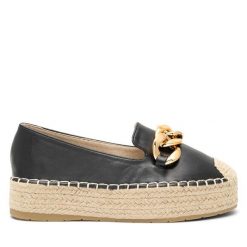 Espadryle DeeZee. Czarne espadryle damskie DeeZee, bez wzorów, bez obcasa, bez zapięcia. Za 69.99 zł.