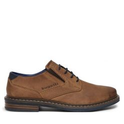 Półbuty Bugatti. Brązowe eleganckie półbuty Bugatti, wizytowe, bez zapięcia. Za 359.99 zł.