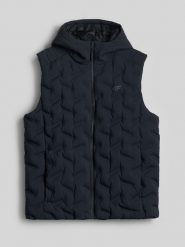 4F Bezrękawnik z wypełnieniem syntetycznym męski - czarny XL. Czarne kurtki męskie 4f, m, bez wzorów, z materiału, na fitness i siłownię. Za 299.99 zł.