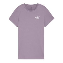 Damska Koszulka Z Haftem Essential. Fioletowe koszulki sportowe damskie Puma, bez wzorów, bez kołnierzyka, bez ramiączek, trekkingowe. Za 120.99 zł.