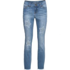 Dżinsy SKINNY z kamieniami bonprix niebieski "bleached". Jeansy damskie marki bonprix. Za 89.99 zł.
