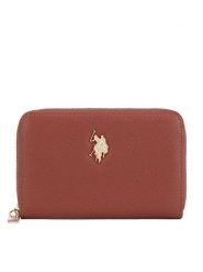 U.S. Polo Assn. Portfel BIUXT8383WVP Pomarańczowy. Brązowe portfele damskie U.S. Polo Assn., bez wzorów, z tworzywa sztucznego. Za 159.99 zł.