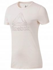 KOSZULKA T-shirt na co dzień damska REEBOK bawełna. Czerwone koszulki sportowe damskie Reebok, xs, bez wzorów, z bawełny, bez kołnierzyka, bez ramiączek, na fitness i siłownię. Za 49.00 zł.