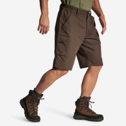 Bermudy outdoor Solognac 500. Czarne szorty męskie SOLOGNAC, l, bez wzorów, z bawełny. Za 79.99 zł.