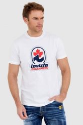 DSQUARED2 Biały t-shirt męski invicta cigar. Białe t-shirty męskie Dsquared2, l, bez wzorów, bez kołnierzyka. W wyprzedaży za 699.99 zł.