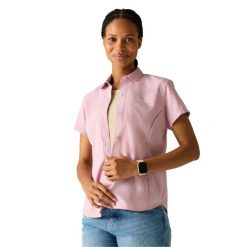 Lekka Damska Koszulka Podróżna Z Krótkim Rękawem Odstraszająca Owady. Czerwone t-shirty damskie Regatta, s, bez wzorów, z elastanu, bez kołnierzyka. Za 250.99 zł.