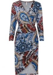 Sweter z czystej bawełny. Szare sukienki damskie bonprix, bez wzorów, z bawełny, bez kołnierzyka, bez kaptura. Za 109.99 zł.