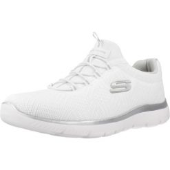 Kapcie SKECHERS SUMMITS Biały. Białe kapcie damskie Skechers, bez wzorów, z materiału. Za 284.35 zł.