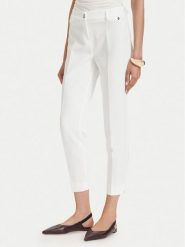Maryley Spodnie materiałowe 26EB52Z/43VA Kremowy Regular Fit. Białe spodnie materiałowe damskie Maryley, xl, bez wzorów, z materiału. Za 239.99 zł.