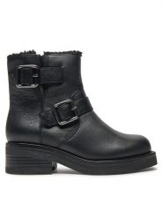 Clarks Botki Rebelle Buckle 26178891 Czarny. Czarne botki damskie Clarks, ze skóry, bez obcasa, na płaskiej podeszwie, bez zapięcia. Za 649.99 zł.