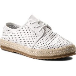Espadryle LANQIER - 42C1800 Biały. Białe espadryle damskie Lanqier, ze skóry. W wyprzedaży za 139.00 zł.