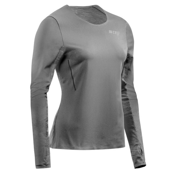 Koszulka sportowa do biegania z długim rękawem CEP damska. Szare koszulki sportowe damskie CEP, m, bez wzorów, bez kołnierzyka, bez ramiączek, do biegania. Za 209.00 zł.