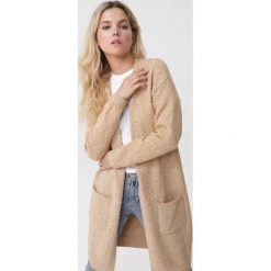 Beżowy Kardigan Michaela. Brązowe kardigany damskie Born2be, l, bez wzorów, z jeansu, eleganckie, długie. Za 109.99 zł.