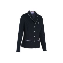 Marynarka jeździecka Comp 100 damska. Niebieskie żakiety damskie FOUGANZA, bez wzorów, z bawełny, eleganckie. Za 169.99 zł.