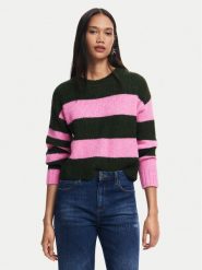Desigual Sweter Hamilton 24WWJF30 Różowy Regular Fit. Czerwone swetry damskie Desigual, m, bez wzorów, z syntetyku, bez kołnierzyka, bez ramiączek, bez kaptura. Za 299.99 zł.