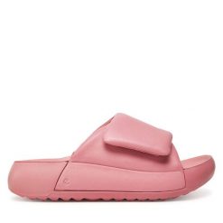 Klapki ECCO. Czerwone klapki damskie ecco, bez wzorów, bez obcasa. Za 419.99 zł.
