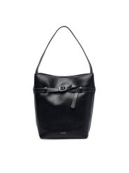 Calvin Klein Torebka Buckle Medium Bucket LV04F3551G Czarny. Czarne torebki do ręki damskie Calvin Klein, bez wzorów, ze skóry, bez dodatków. Za 649.99 zł.