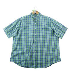 Second life - Koszula klasyczna męska w kratę - Stan bardzo dobry. Niebieskie koszule męskie Ralph Lauren, m, bez wzorów, z jeansu, klasyczne, bez kołnierzyka, bez ramiączek. Za 190.96 zł.