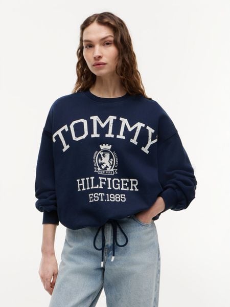 Tommy Hilfiger Bluza Kobiety Bawełna niebieski, XL. Niebieskie bluzy damskie Tommy Hilfiger, xl, bez wzorów, z bawełny, bez kaptura. Za 649.95 zł.