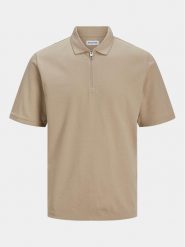 Jack & Jones Polo Mac 12249324 Beżowy Standard Fit. Brązowe koszulki polo męskie Jack & Jones, m, bez wzorów, z syntetyku, bez ramiączek. Za 69.99 zł.