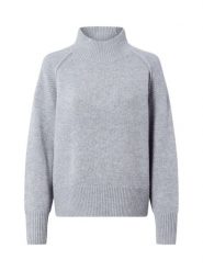 Marie Lund sweter z wełny merynosów Kobiety drobna dzianina szary, XXL. Szare swetry damskie Marie Lund, xxl, bez wzorów, z dzianiny, bez kołnierzyka, bez ramiączek, bez kaptura. Za 449.95 zł.