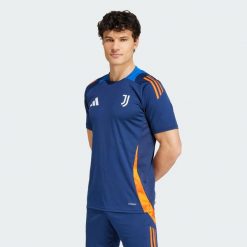 Koszulka Juventus Tiro 24 Competition Training. Niebieskie koszulki sportowe męskie Adidas, xl, bez wzorów, z materiału, bez kołnierzyka, bez ramiączek, do piłki nożnej. Za 206.80 zł.