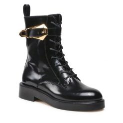 Trzewiki Alberta Ferretti. Czarne botki damskie Alberta Ferretti, bez obcasa, na płaskiej podeszwie, bez zapięcia. Za 4,579.00 zł.