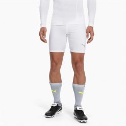 Spodenki kompresyjne męskie PUMA Liga Baselayer Short Tight. Białe krótkie spodenki sportowe męskie Puma, m, bez wzorów, do piłki nożnej. Za 131.52 zł.