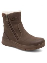 Go Soft Botki INES WS5921-03 Brązowy. Brązowe botki damskie GO SOFT, ze skóry, bez obcasa, na płaskiej podeszwie, bez zapięcia. Za 199.99 zł.