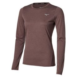 Damska koszulka z długim rękawem Mizuno Core Impulse. Brązowe t-shirty damskie Mizuno, m, bez wzorów, z materiału, sportowe, bez kołnierzyka. Za 175.00 zł.