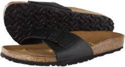 Birkenstock Klapki damskie Madrid czarne r. 37 (040793). Czarne klapki damskie Birkenstock, bez wzorów, bez obcasa. Za 288.66 zł.