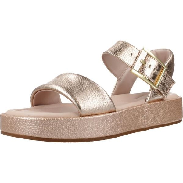 Sandały CLARKS ALSA STRAP Rose. Czerwone sandały damskie Clarks, bez wzorów, ze skóry, bez obcasa, bez zapięcia. Za 408.99 zł.