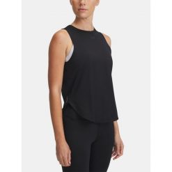 Koszulka Damska Bez Rękawów Under Armour Sportowa Treningowa. Czarne obuwie sportowe damskie Under Armour, bez wzorów, na fitness i siłownię. Za 199.99 zł.