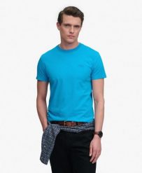 Superdry Męski T-shirt Essential Logo wyszywany neon 100% bawełna organiczna –. Niebieskie t-shirty męskie Superdry., m, bez wzorów, z bawełny, bez kołnierzyka. Za 125.30 zł.