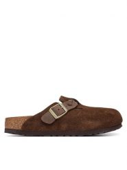 Birkenstock Klapki Boston Braided 1031716 Brązowy. Brązowe klapki damskie Birkenstock, bez wzorów, ze skóry, bez obcasa. Za 719.99 zł.