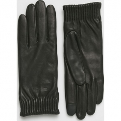 Calvin Klein - Rękawiczki skórzane. Czerwone rękawiczki damskie Calvin Klein, z elastanu. Za 349.90 zł.