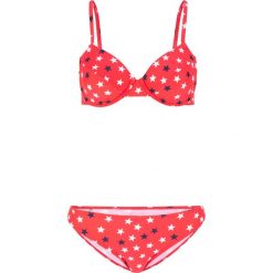 Bikini na fiszbinach (2 części) bonprix czerwono-biały wzorzysty. Bikini damskie marki bonprix. Za 74.99 zł.