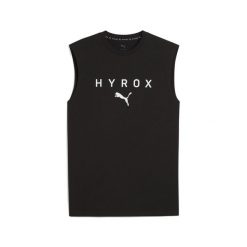 Męska koszulka bez rękawów PUMA × HYROX PUMA. Czarne koszulki sportowe męskie Puma, l, bez wzorów, z bawełny, bez kołnierzyka, bez ramiączek, na fitness i siłownię. Za 179.00 zł.