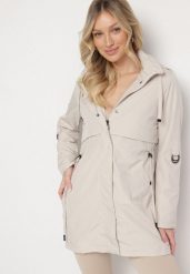 Jasnobeżowa Kurtka Parka z Kapturem Odpinanym w Stylu Utility Janiora. Brązowe kurtki damskie Born2be, l, bez wzorów, klasyczne, z kapturem. Za 139.99 zł.