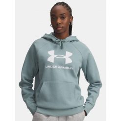 Bluza Damska Z Kapturem Sportowa Under Armour Rival Fleece Big Logo Hdy. Zielone bluzy sportowe damskie Under Armour, bez wzorów, z kapturem, na fitness i siłownię. W wyprzedaży za 163.50 zł.