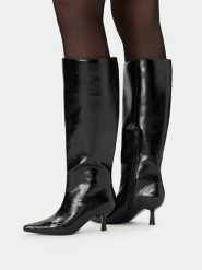 DeeZee Kozaki CEO-LS6565-04 Czarny. Czarne kozaki damskie DeeZee, bez obcasa, na szpilce. Za 249.99 zł.